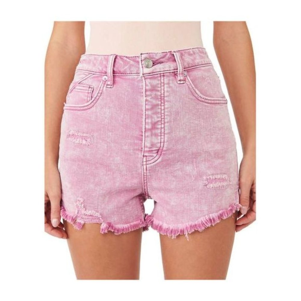 NWT Size 29 Lilac Free People Curvy High Waist Distressed Cutoff Shorts women's